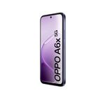 Oppo A6x 5G morado: batería de 6500 mAh y carga de 45 W frontal oblicuo