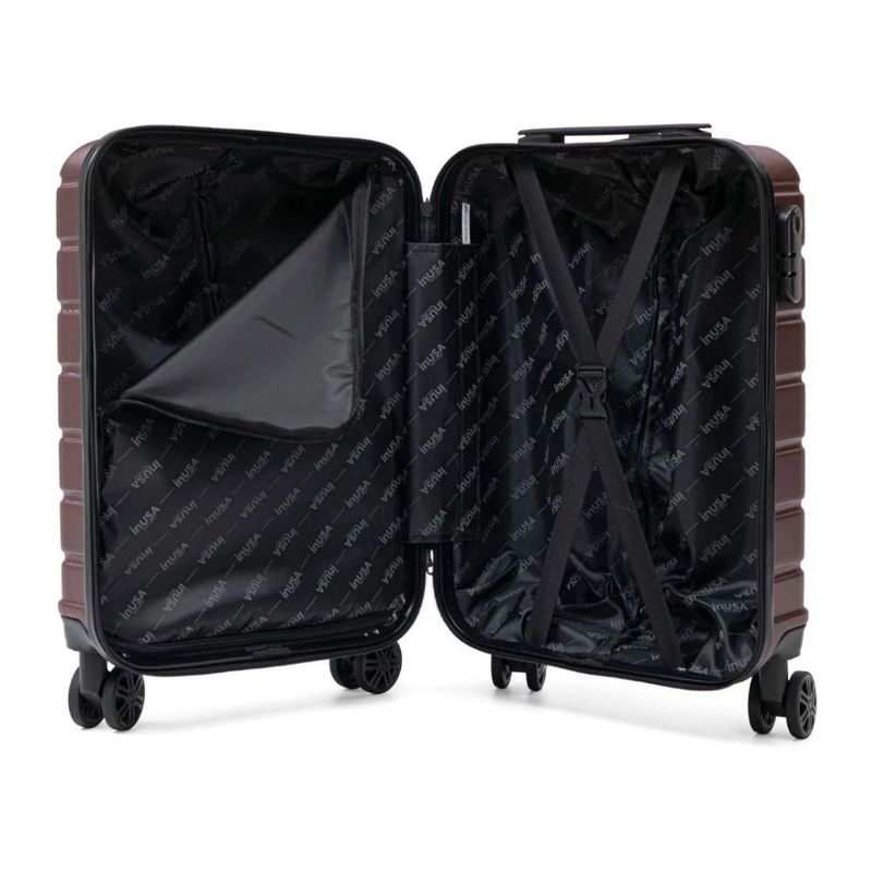 Maleta de cabina InUSA Trend 47 cm 10 kg ABS 360° vino estructura interior