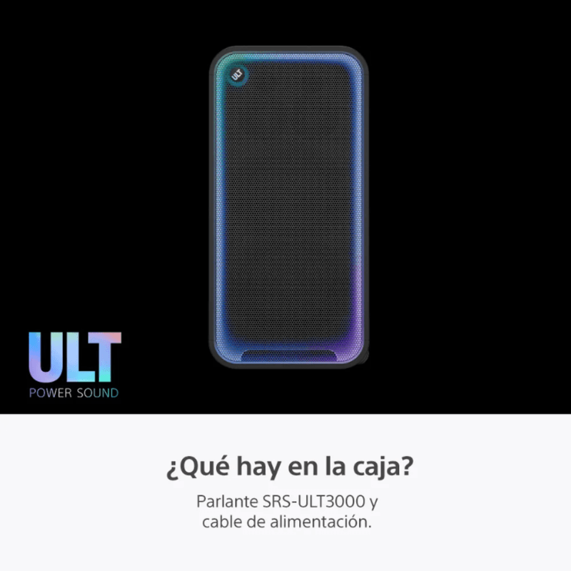 Parlante de torre Sony Ult Tower Max 2150 W Bluetooth 5.3 contenido de caja