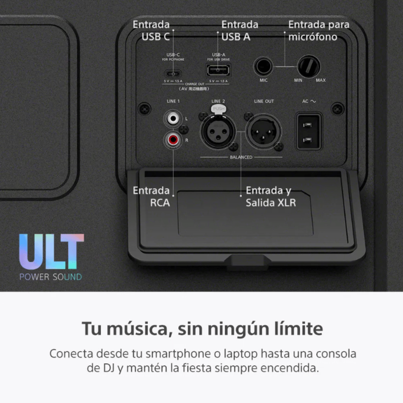Parlante de torre Sony Ult Tower 7 420 W Bluetooth 5.3 puertos
