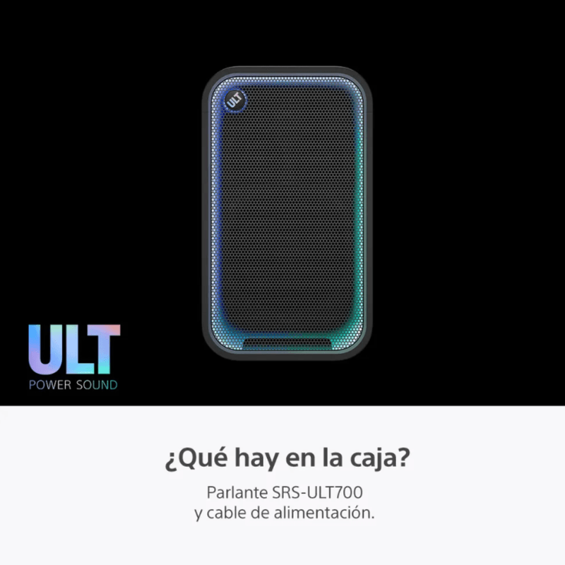 Parlante de torre Sony Ult Tower 7 420 W Bluetooth 5.3 contenido de caja