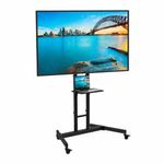 Rack Pedestal Expo Rack PED80 para TV 32" a 80" negro frontal oblicuo