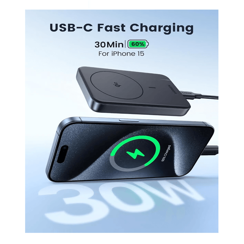 Batería externa UGREEN PB761 Qi2 10000 mAh y USB-C 30W garantía