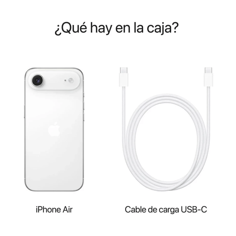 iPhone Air 5G 256 GB 8 GB RAM A19 Pro eSIM Cloud White contenido de caja