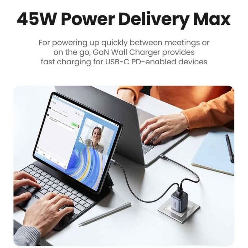Cargador USB-C doble UGREEN 45 W para equipos compatibles garantía