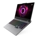 Laptop Lenovo LOQ 15AHP10 Ryzen 7 RTX 5050 16GB 512GB gris frontal oblicuo