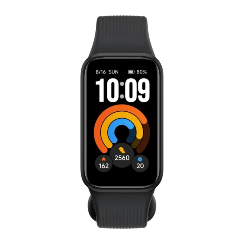Audífonos Xiaomi Buds 6 Play y smart band celeste reloj frontal