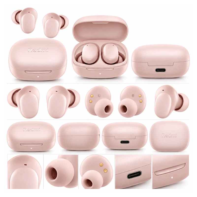 Audífonos Redmi Buds 6 Play y xiaomi Smart Band 11 Active rosado detalles