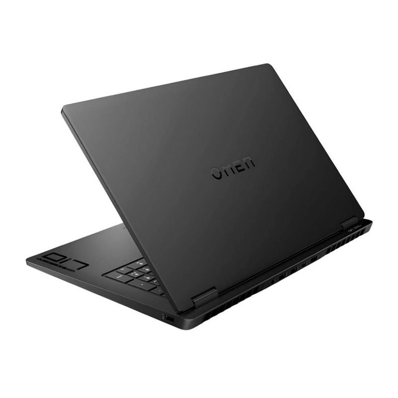 Laptop HP Omen 17 Ryzen AI 9 RTX 5060 32GB 1TB negro dorsal oblicuo