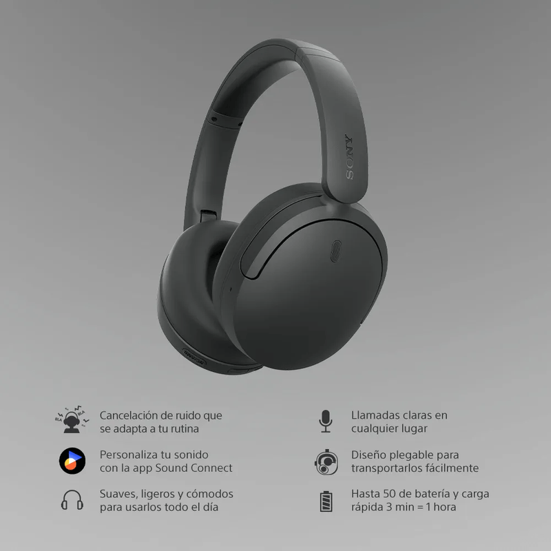 Audífonos Sony WH-CH730N ANC bluetooth 6.0 negro especificaciones