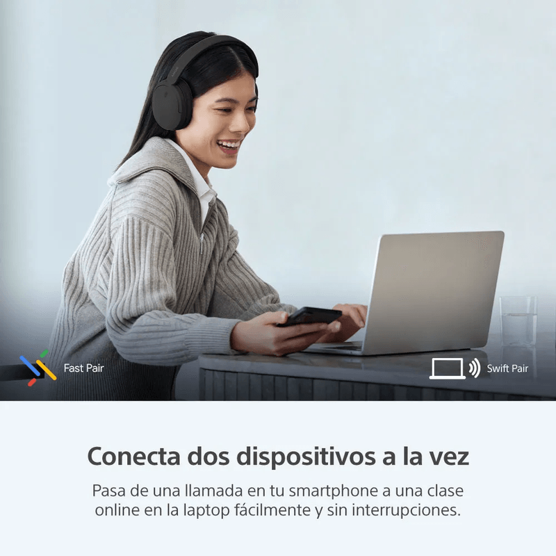 Audífonos Sony WH-CH730N ANC bluetooth 6.0 negro fast pair