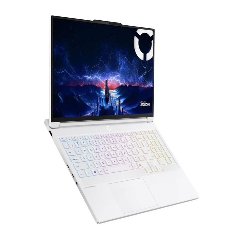 Laptop gamer Lenovo Legion 7i Ultra 9 RTX 5070 32GB 1TB blanco frontal oblicuo