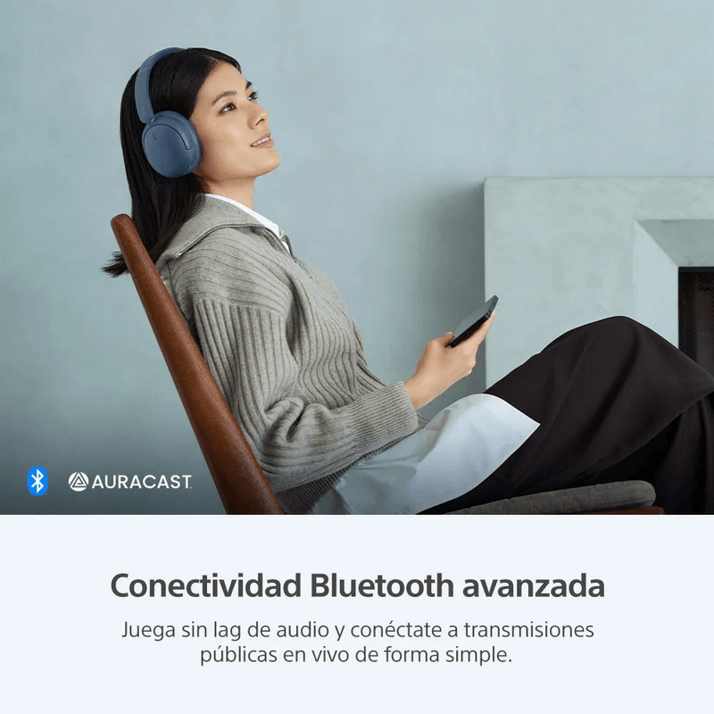 Audífonos Sony WH-CH730N cancelación de ruido azul conexión bluetooth