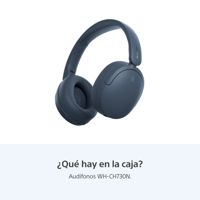 Audífonos Sony WH-CH730N cancelación de ruido azul contenido de caja