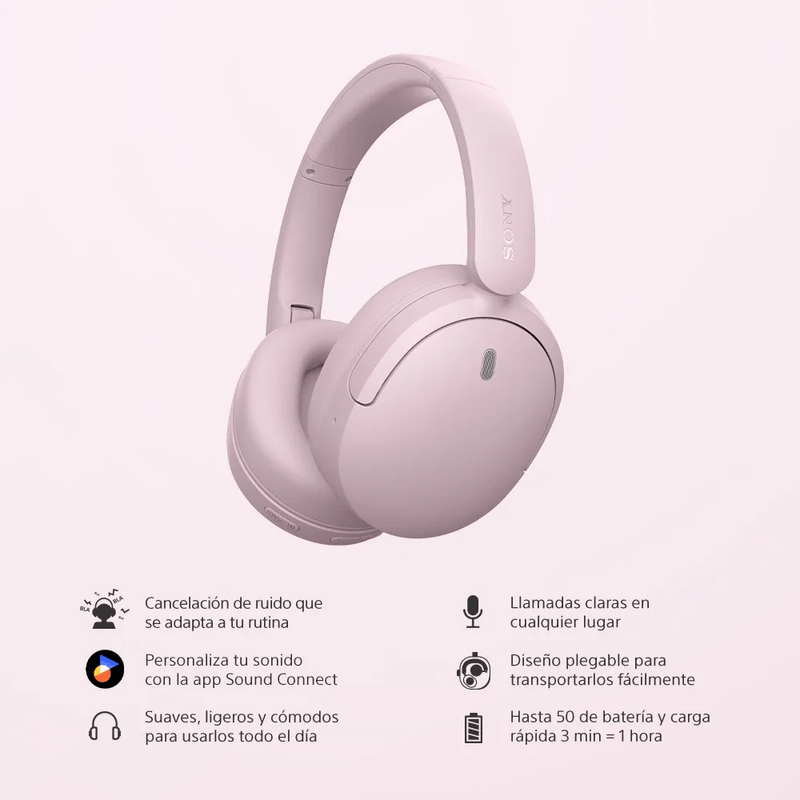Audífonos Sony WH-CH730N bluetooth 6.0 ANC rosado especificaciones