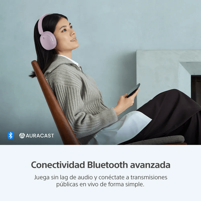 Audífonos Sony WH-CH730N bluetooth 6.0 ANC rosado conexión bluetooth