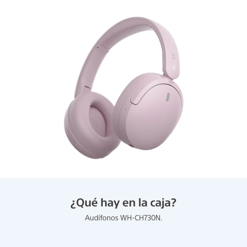 Audífonos Sony WH-CH730N bluetooth 6.0 ANC rosado contenido de caja