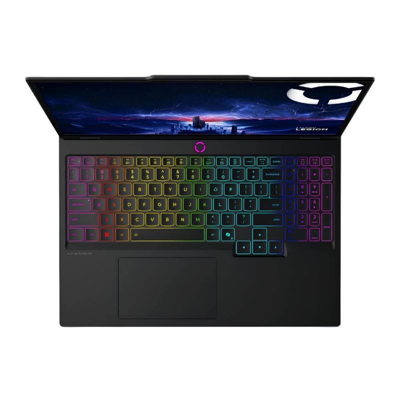 Laptop gamer Lenovo Legion 5 i9 RTX 5070 16GB 1TB negro cenital abierto