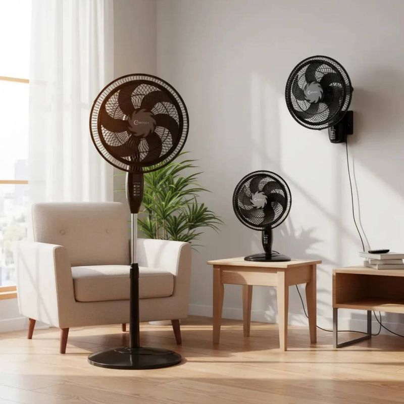 Ventilador Trevely 18": pedestal, pared y mesa tamaño