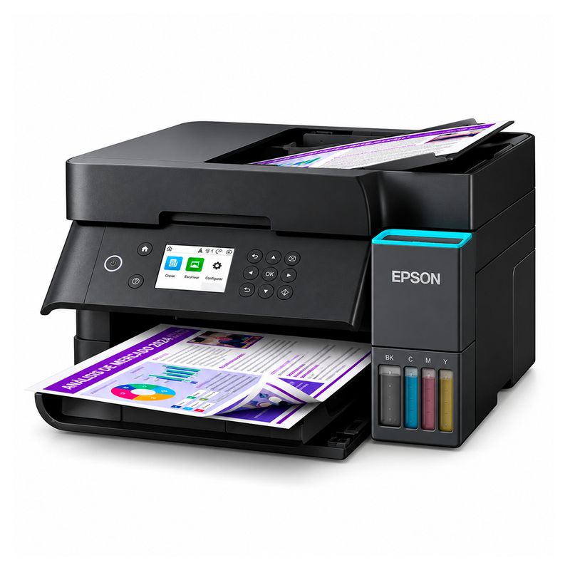 Impresora Epson EcoTank L6370 multifuncional Wi-Fi frontal oblicuo