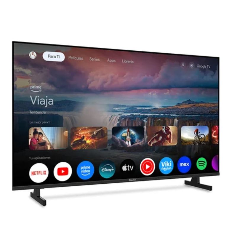 Televisor Miray 43" Full HD con Google TV y Android 14 frontal oblicuo