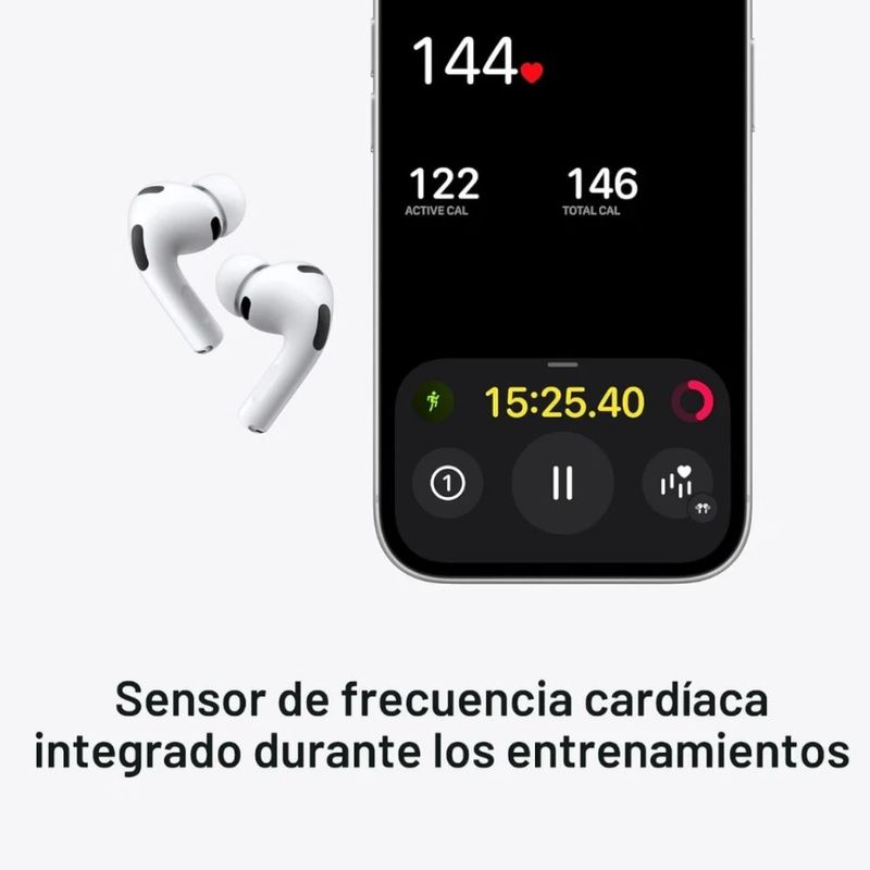 AirPods Pro 3 Apple ANC con sensor cardíaco blanco