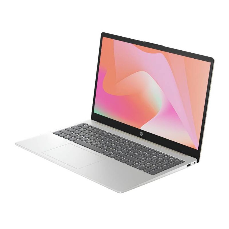 Laptop HP 15-fd1357la Core 5 120U 8GB 512GB FHD Plata frontal oblicuo