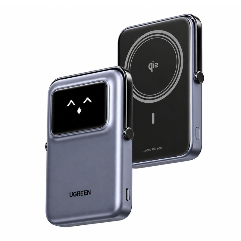 Power bank magnético Ugreen con soporte plegable frontal