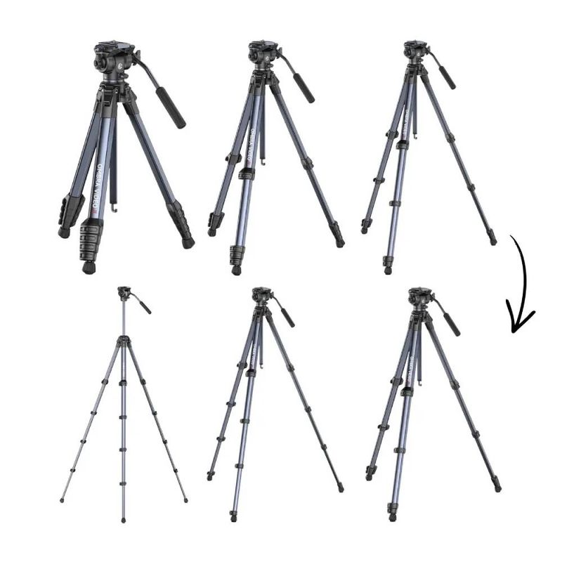 Trípode Ulanzi Ombra XIANG II T154 máx. 157cm negro azul claro frontal