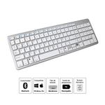 Teclado inalámbrico Kreed Bluetooth recargable blanco y plata especificaciones
