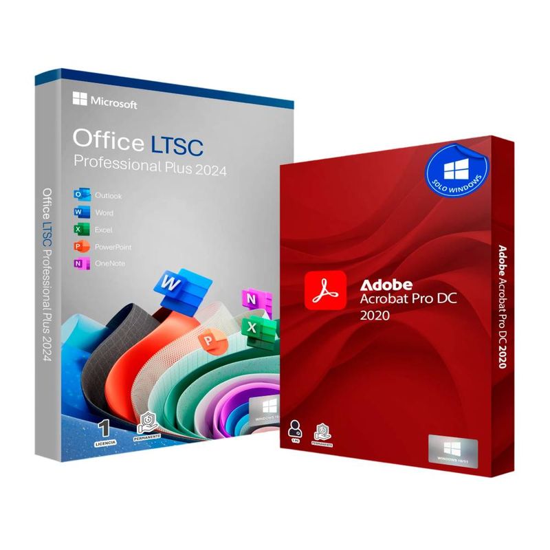 Licencia Adobe Acrobat Pro 2020 + Office LTSC 2024 1 PC