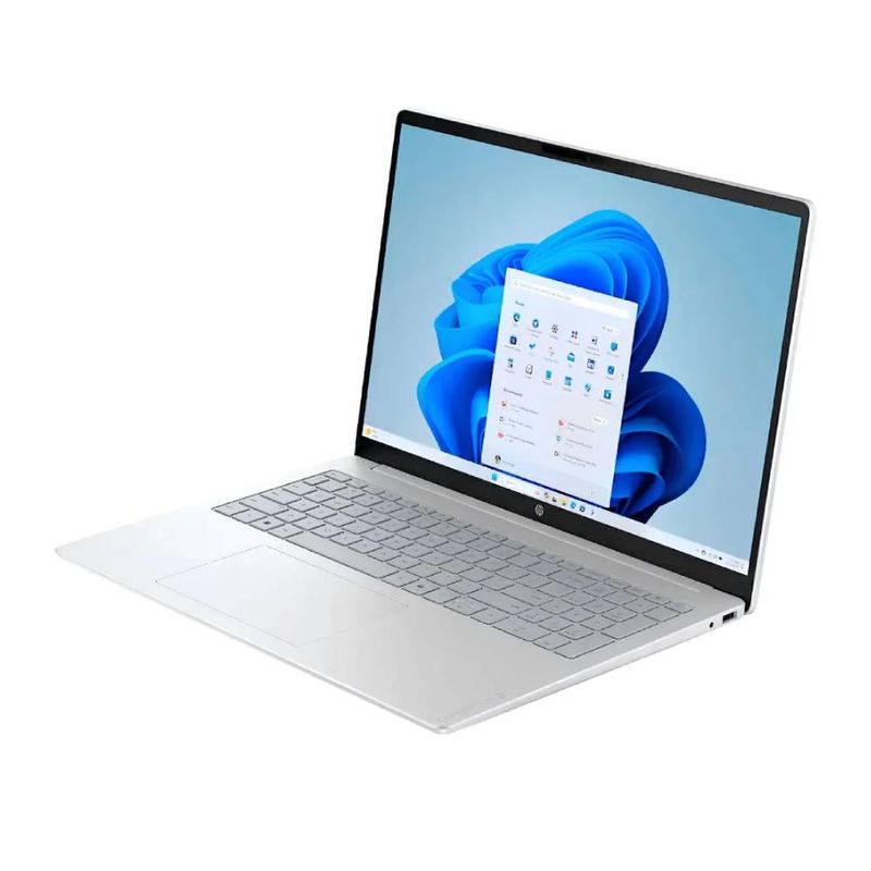Laptop HP OmniBook 3 Ryzen 5 8GB 256GB SSD 16" WUXGA plateado claro frontal oblicuo