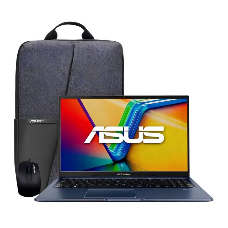 Laptop ASUS Vivobook 15 Core 5 120U + mochila y mouse frontal