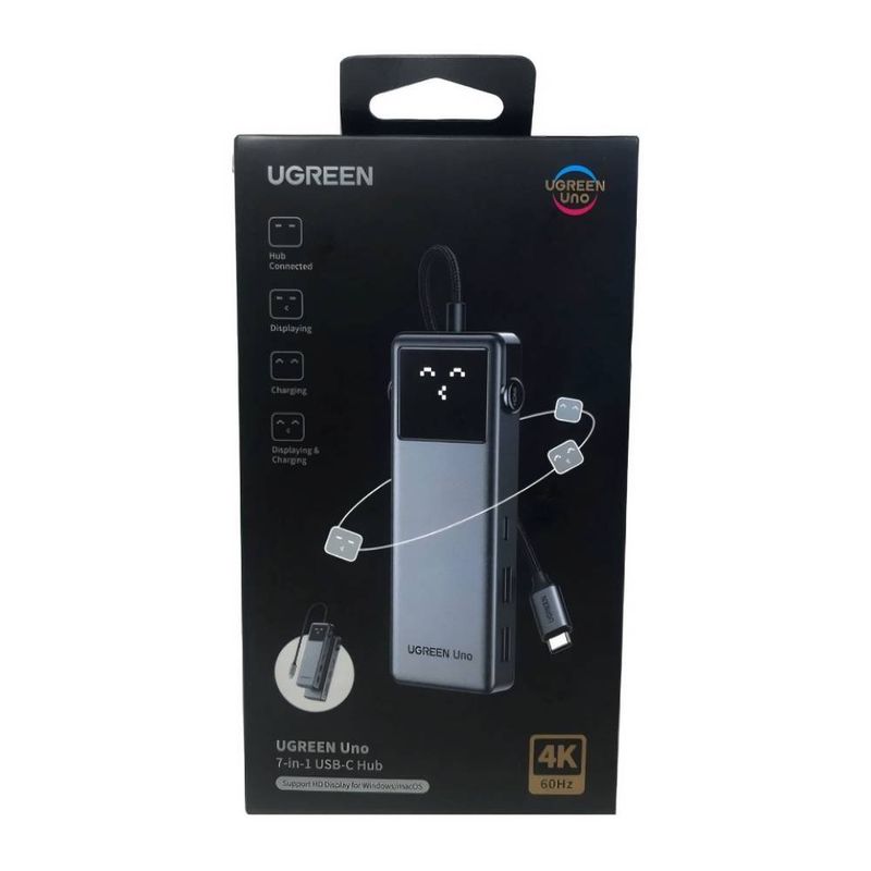 Adaptador Ugreen 7 en 1 USB-C HDMI 4K gris empaque