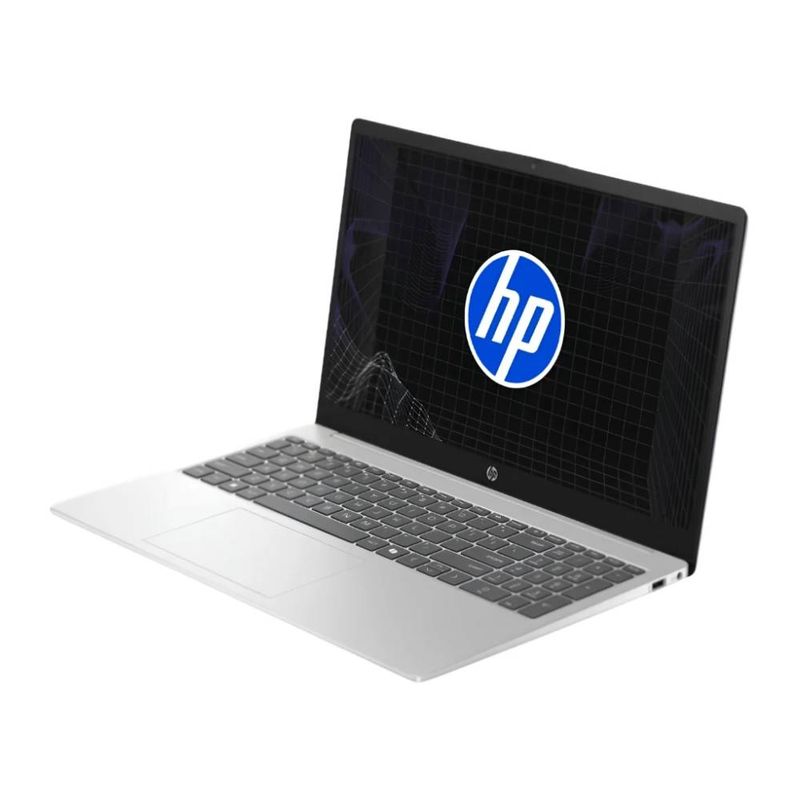 Laptop HP 15-fd0332la Core 3 100U 8GB 512GB SSD FHD silver frontal oblicuo