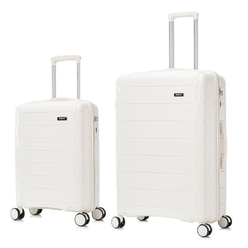 Maletas Dukap Monaco blancas: set de 2 con cerradura TSA frontal