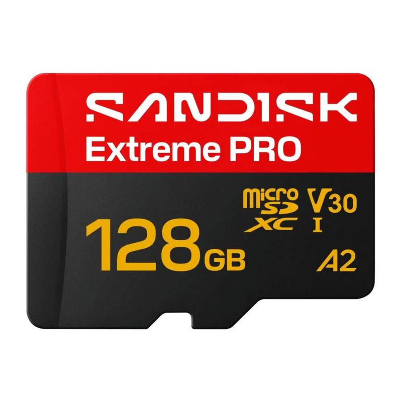 MicroSD SanDisk Extreme PRO 128GB 250MB/s A2 U3 V30 frontal