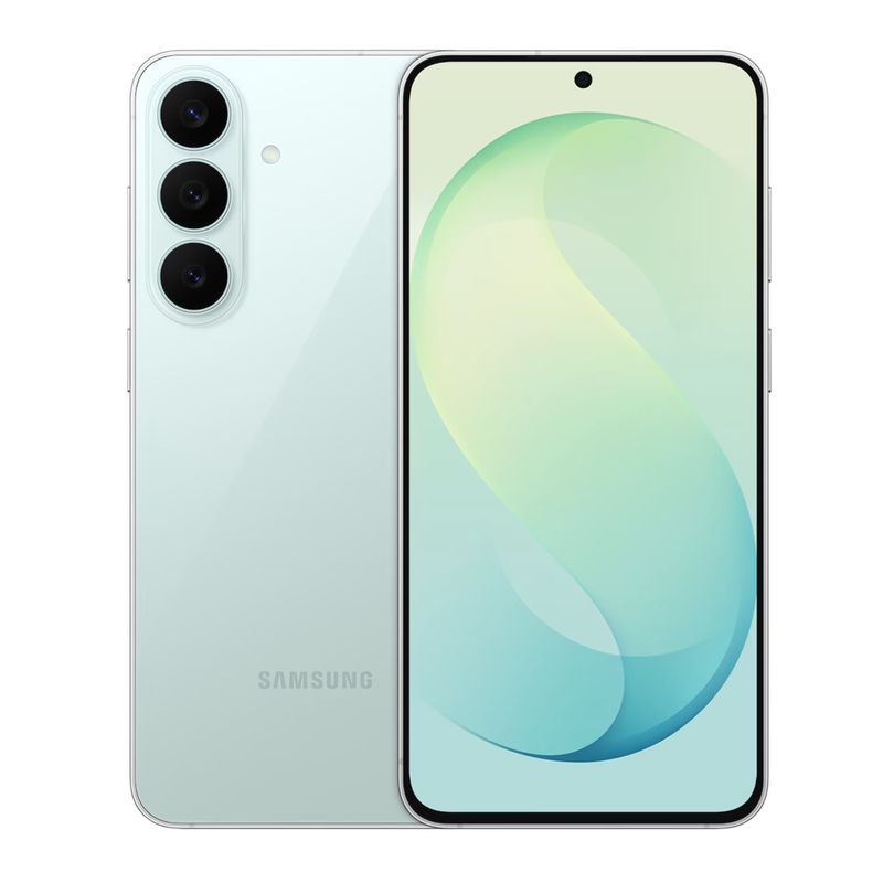 Samsung S26 FE 256 GB verde con pantalla AMOLED frontal