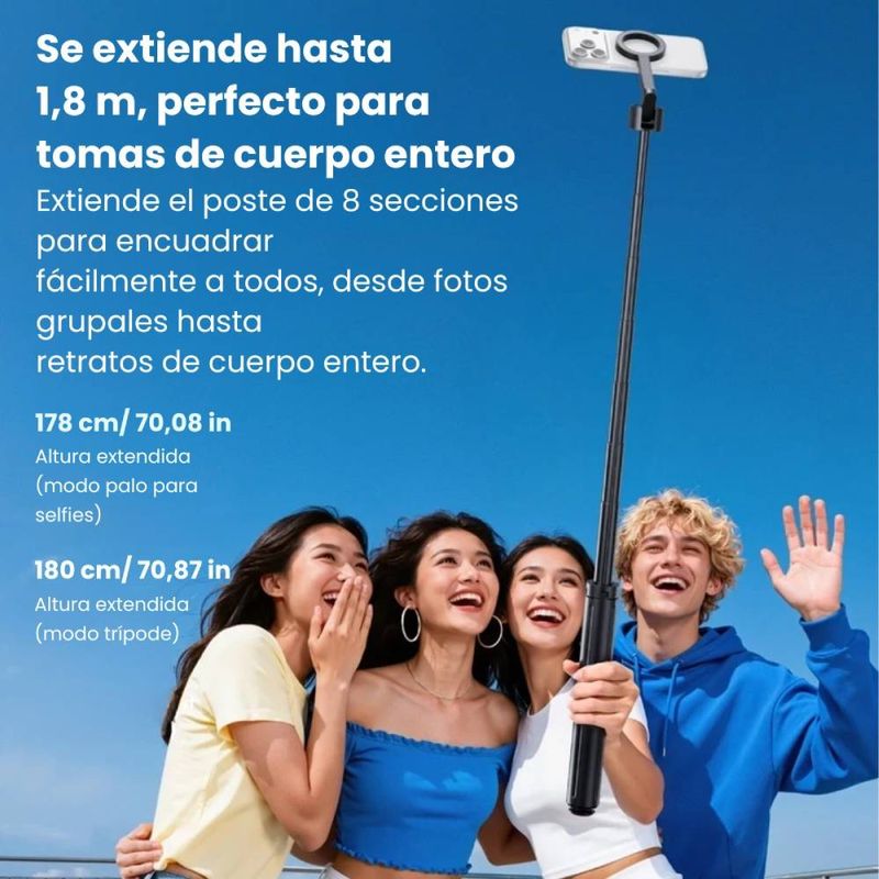 Trípode Ulanzi SK-21 magnético auto-open 1.8m negro altura máxima