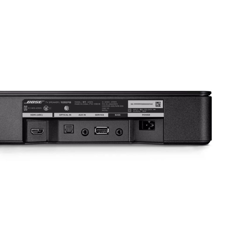 Barra de sonido Bose TV Speaker 36 W Dolby Digital negro puertos