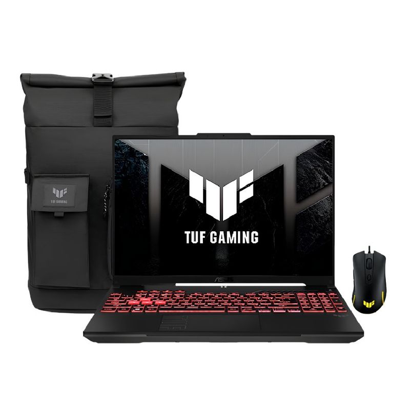 Laptop Asus TUF A16 RTX 4050 + mochila y mouse frontal