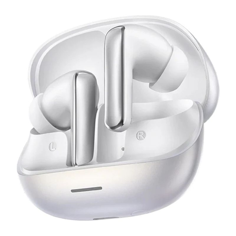 Audífonos QCY N65 bluetooth 6.0 ANC 60 dB IPX5 blanco frontal oblicuo