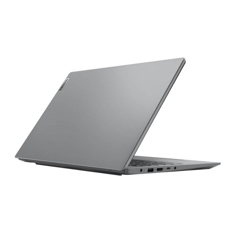 Laptop Lenovo V15 G4 AMN Ryzen 3 7320U 512GB FreeDOS gris dorsal oblicuo
