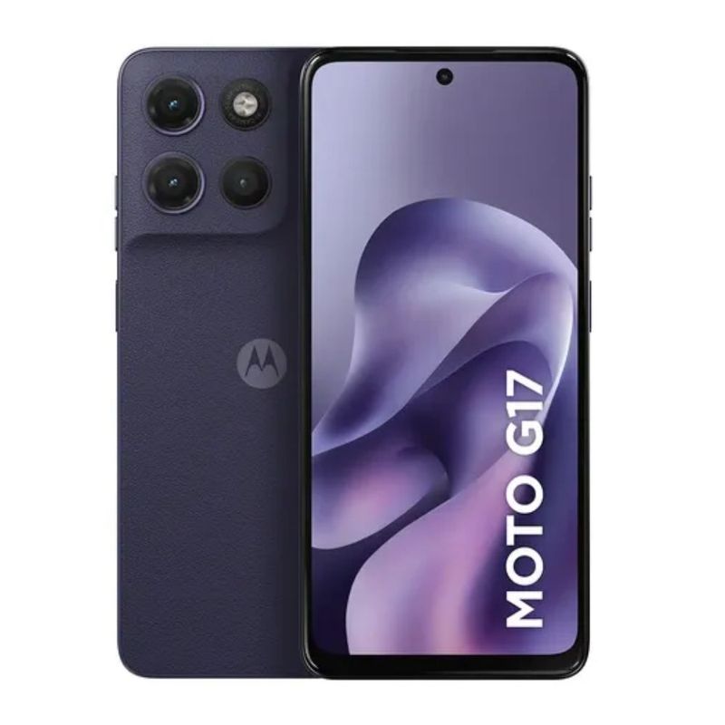 Motorola Moto G17 4G con cámara 50 MP y 128 GB arándano frontal