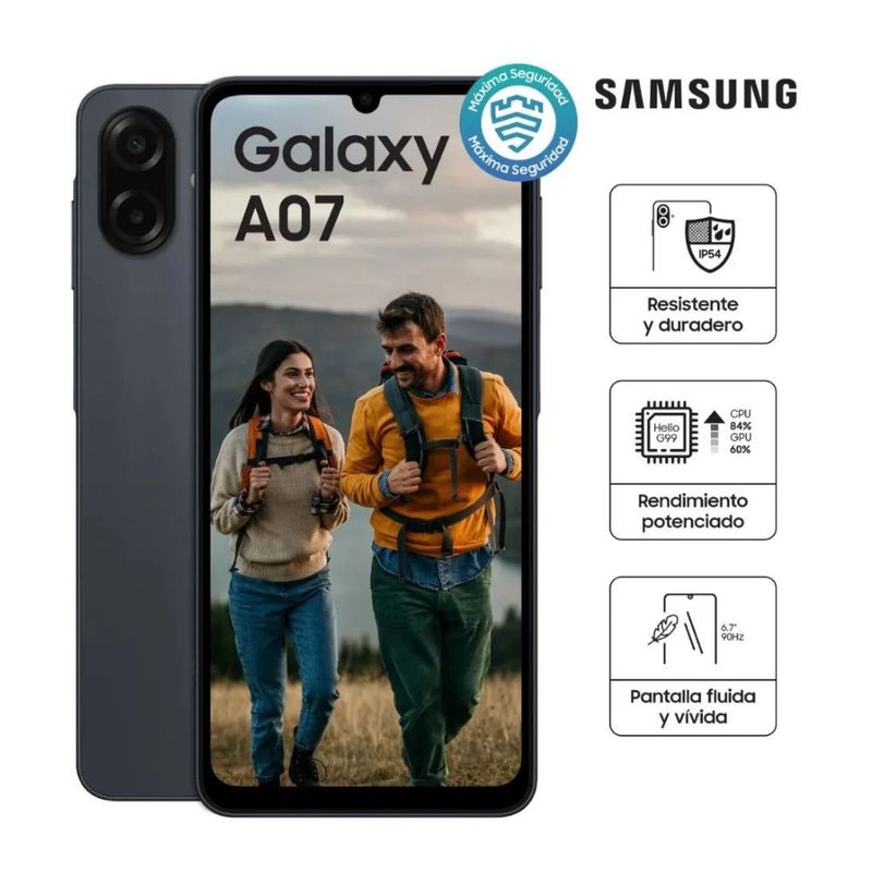 Samsung Galaxy A07 4G 64 GB y cámara de 50 MP negro especificaciones