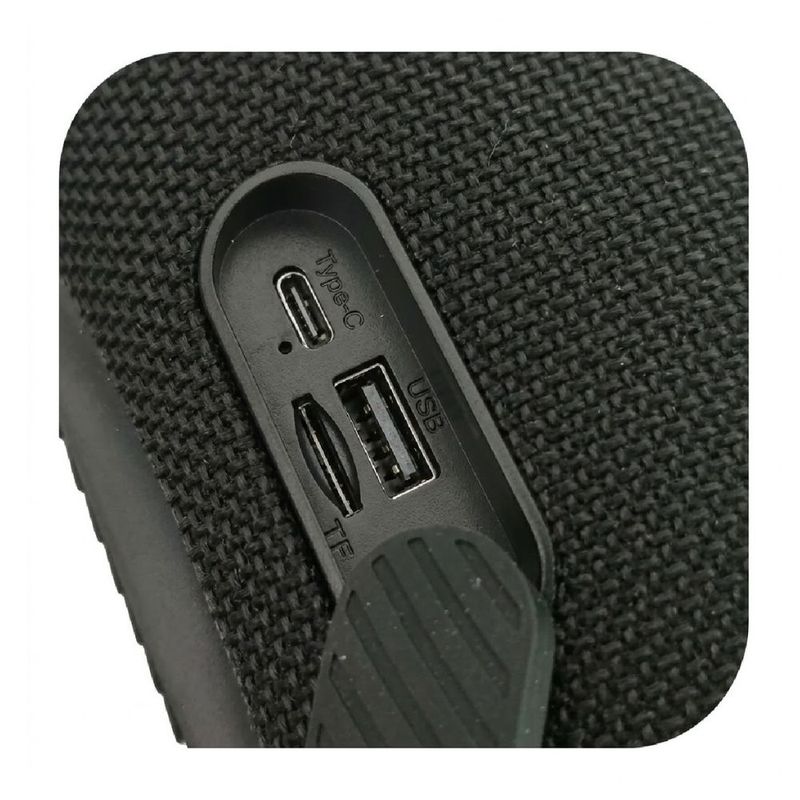 Parlante Ewtto ET-P1768B 30 W bluetooth RGB TWS negro puertos