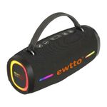 Parlante Ewtto ET-P1768B 30 W bluetooth RGB TWS negro frontal oblicuo