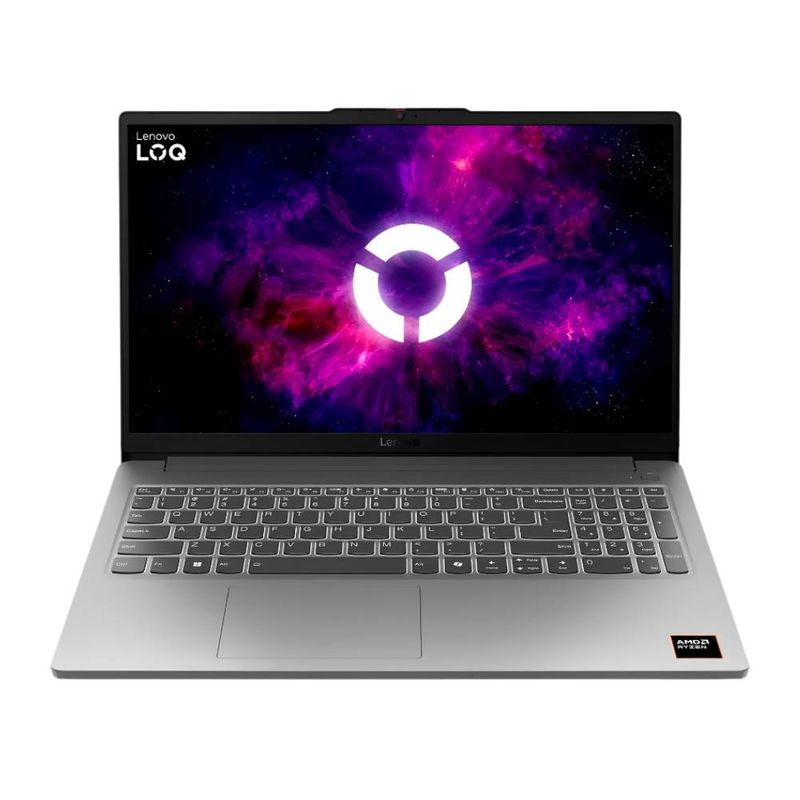 Laptop gamer Lenovo LOQ 15ARP10E Ryzen 7 RTX 3050 512GB SSD gris frontal