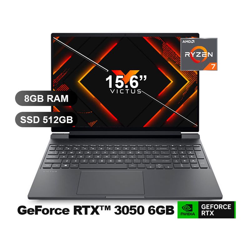 Laptop HP Victus 15 RTX 3050 con pantalla de 144 Hz características