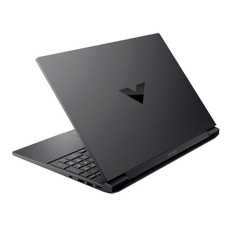 Laptop HP Victus 15 RTX 3050 con pantalla de 144 Hz dorsal oblicuo